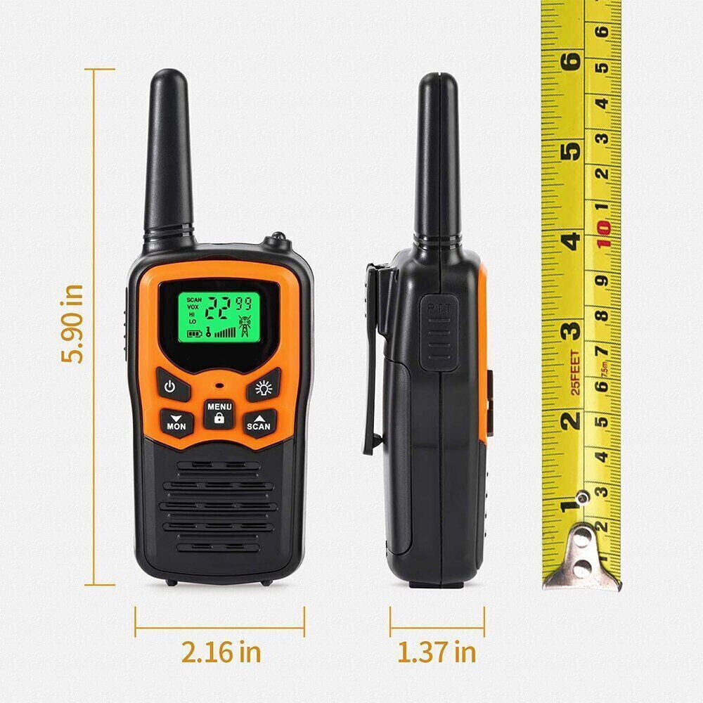 2Pcs Walkie Talkies – Long Range 8km UHF Walky Talky with LCD, LED Flashlight & VOX Hands-Free