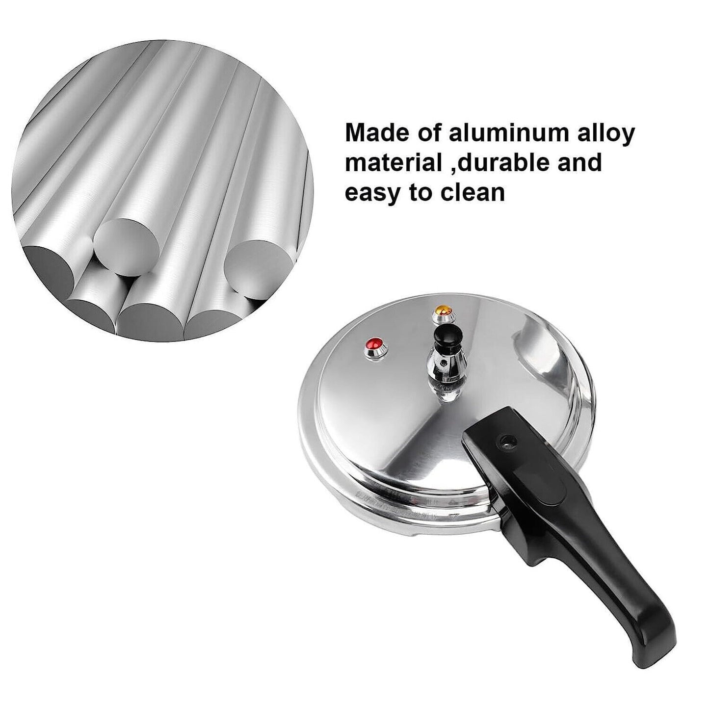 5L 7L Aluminium Pressure Cooker Quick With Lid Latch Indicator Explosion-Proof