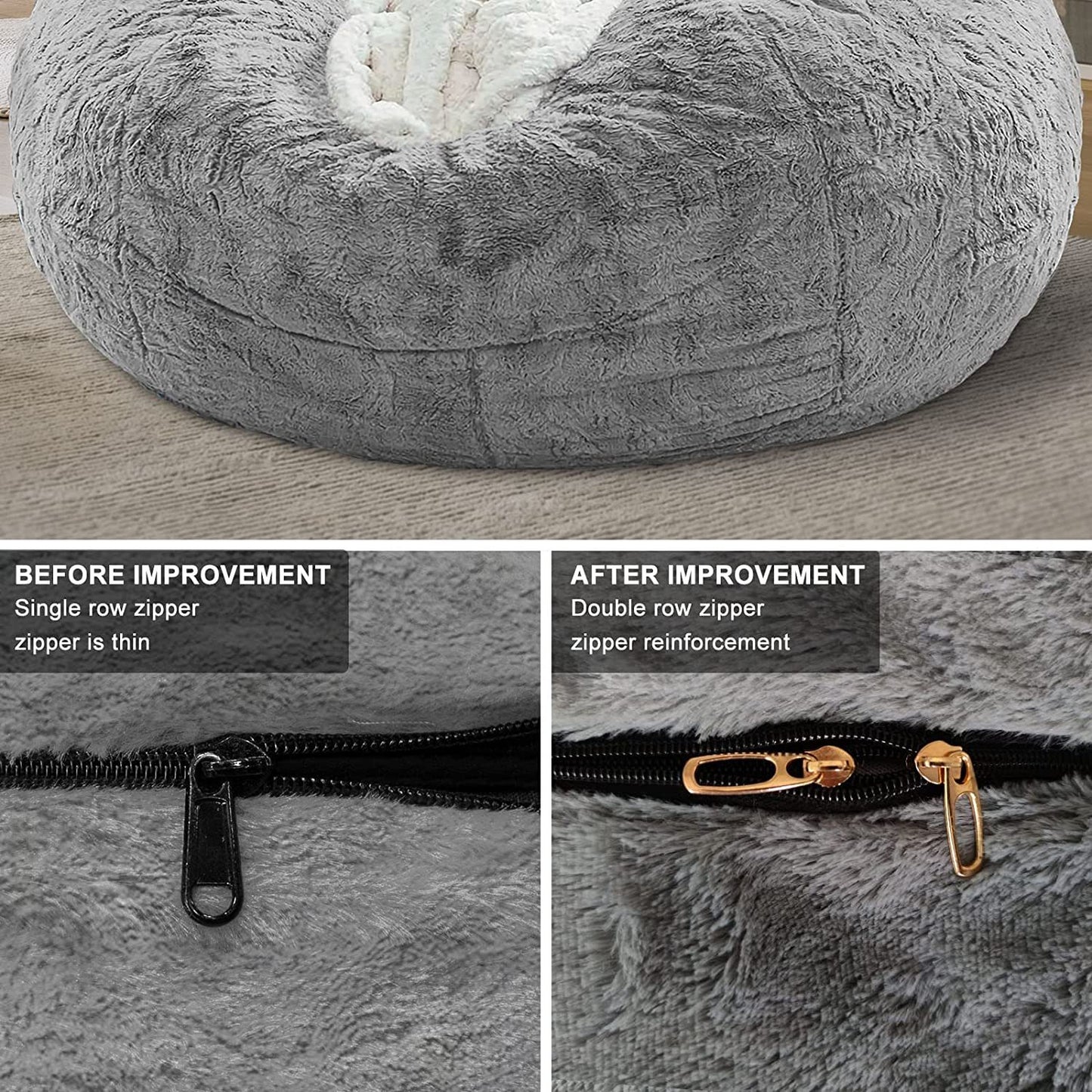 Soft Fluffy Bean Bag Chair Cover – Cozy & Stylish Lounge Seating