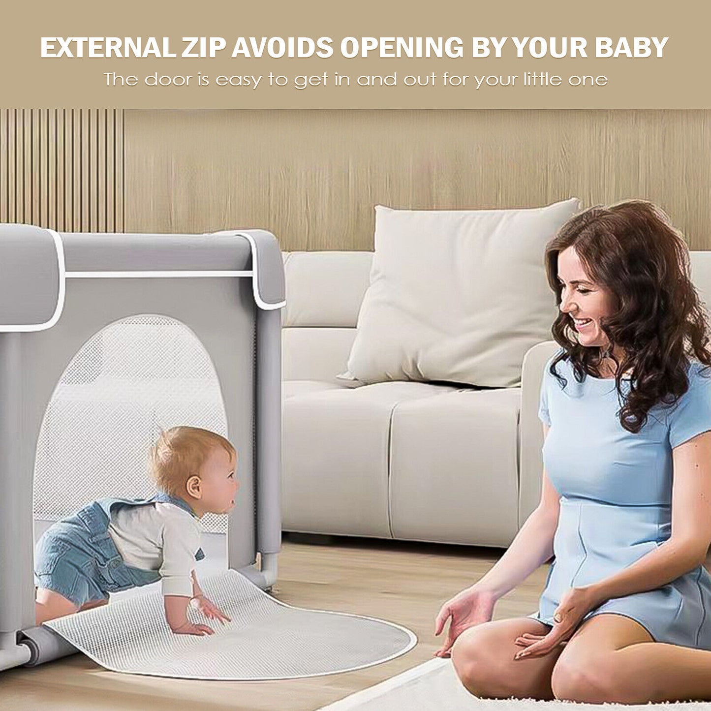 Baby Playpen with Mat – Safe & Spacious Indoor/Outdoor Play Fence for Babies & Toddlers