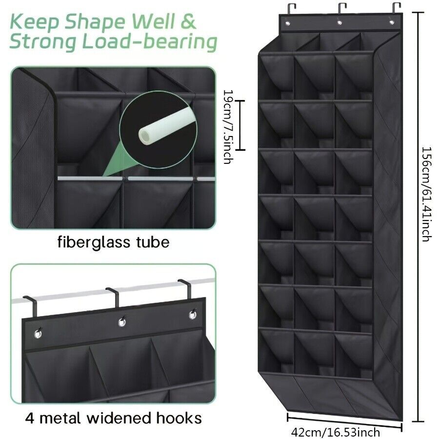 24-Pocket Hanging Shoe Organizer