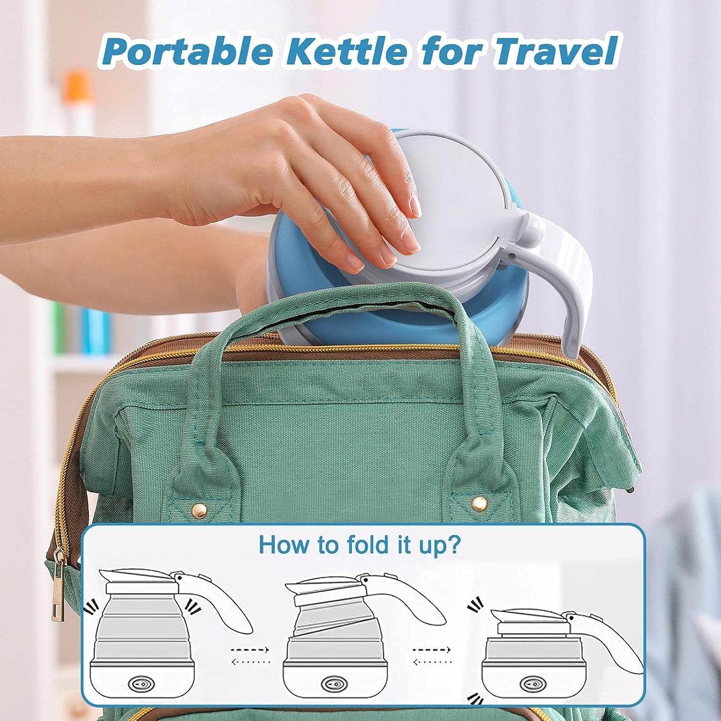Foldable Electric Kettle – Compact & Portable Travel Kettle for Tea, Coffee & More