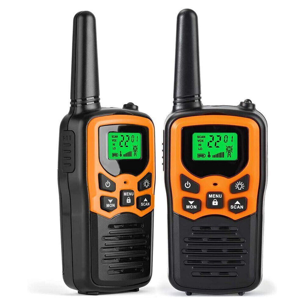 2Pcs Walkie Talkies – Long Range 8km UHF Walky Talky with LCD, LED Flashlight & VOX Hands-Free