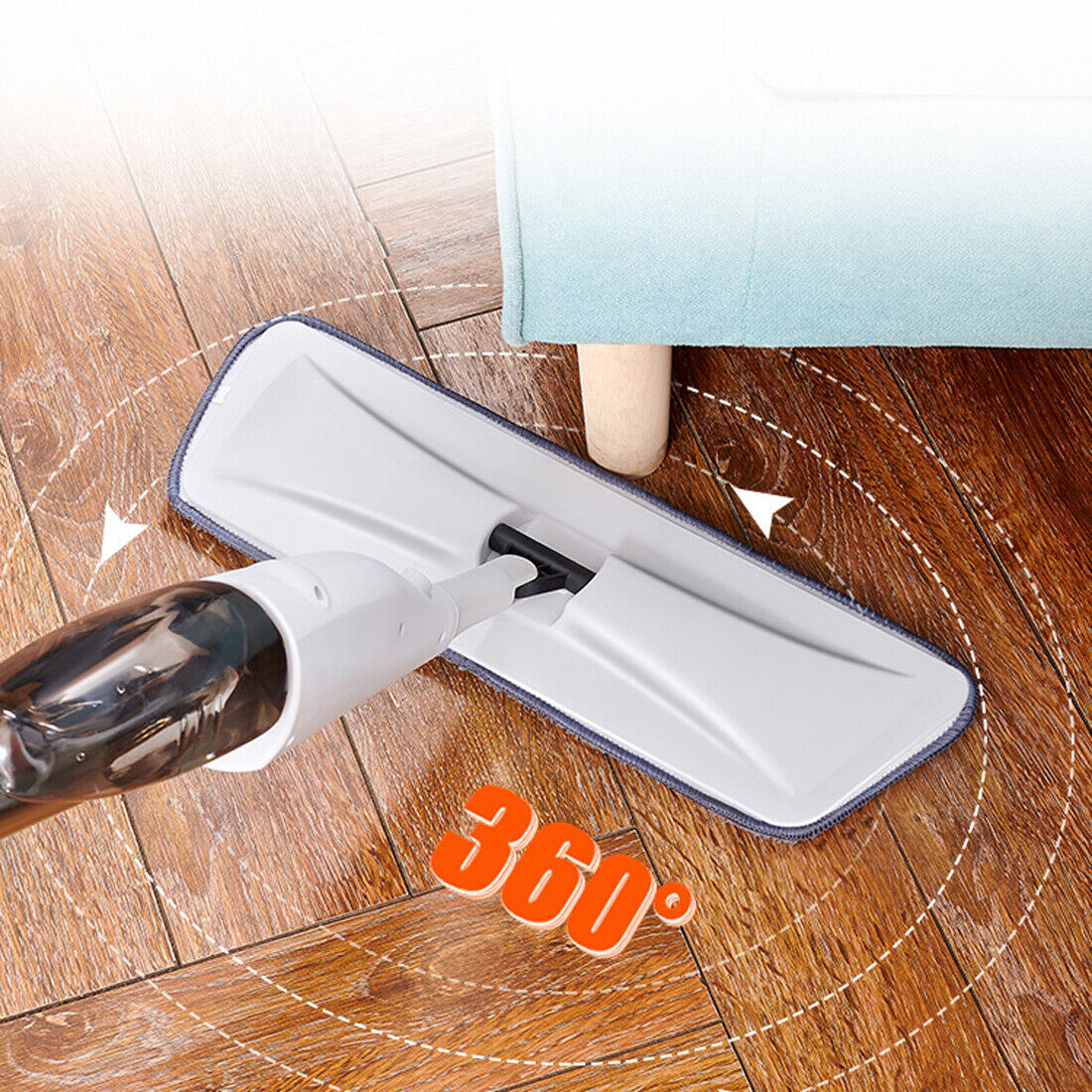 Spray Mop for Floor Cleaning – 5 Reusable Microfiber Pads & Water Tank