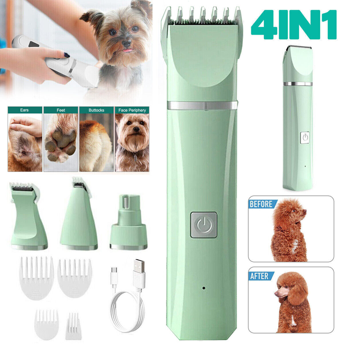 4-IN-1 Cordless Pet Clippers