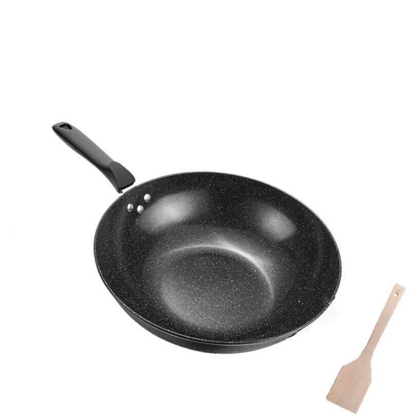 30CM Non-Stick Frying Pan Skillet Saute Pan Tempered Glass Lid Granite Coating