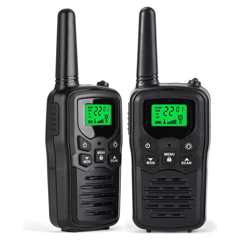2Pcs Walkie Talkies – Long Range 8km UHF Walky Talky with LCD, LED Flashlight & VOX Hands-Free