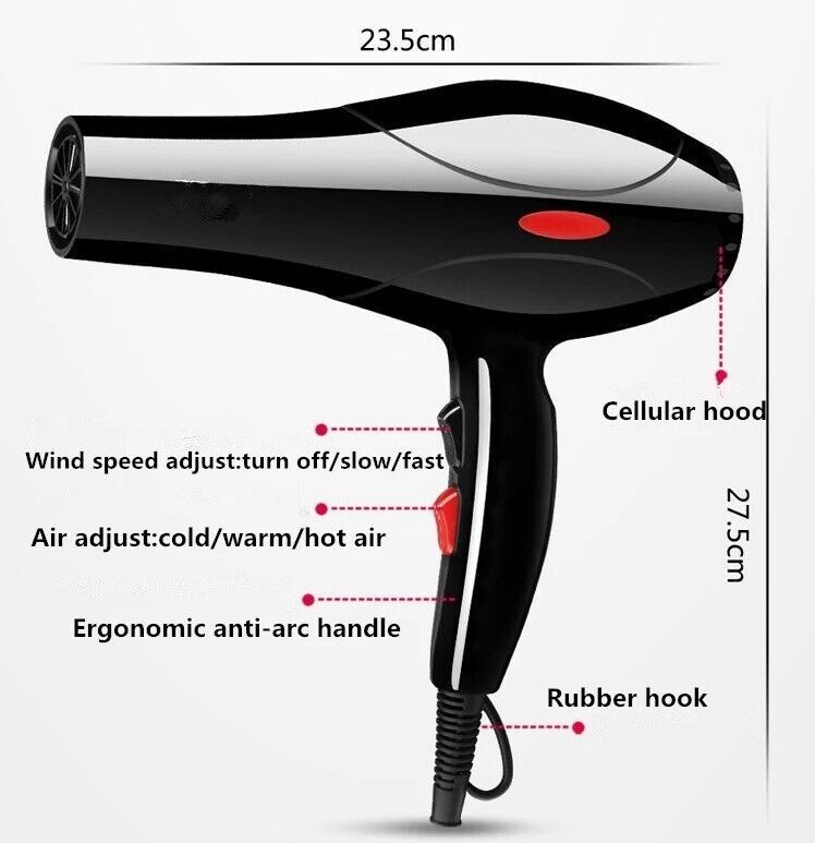 2200W Professional Salon Hair Dryer – Powerful, Fast-Drying, & Styling Essential