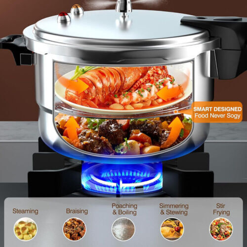 5L 7L Aluminium Pressure Cooker Quick With Lid Latch Indicator Explosion-Proof