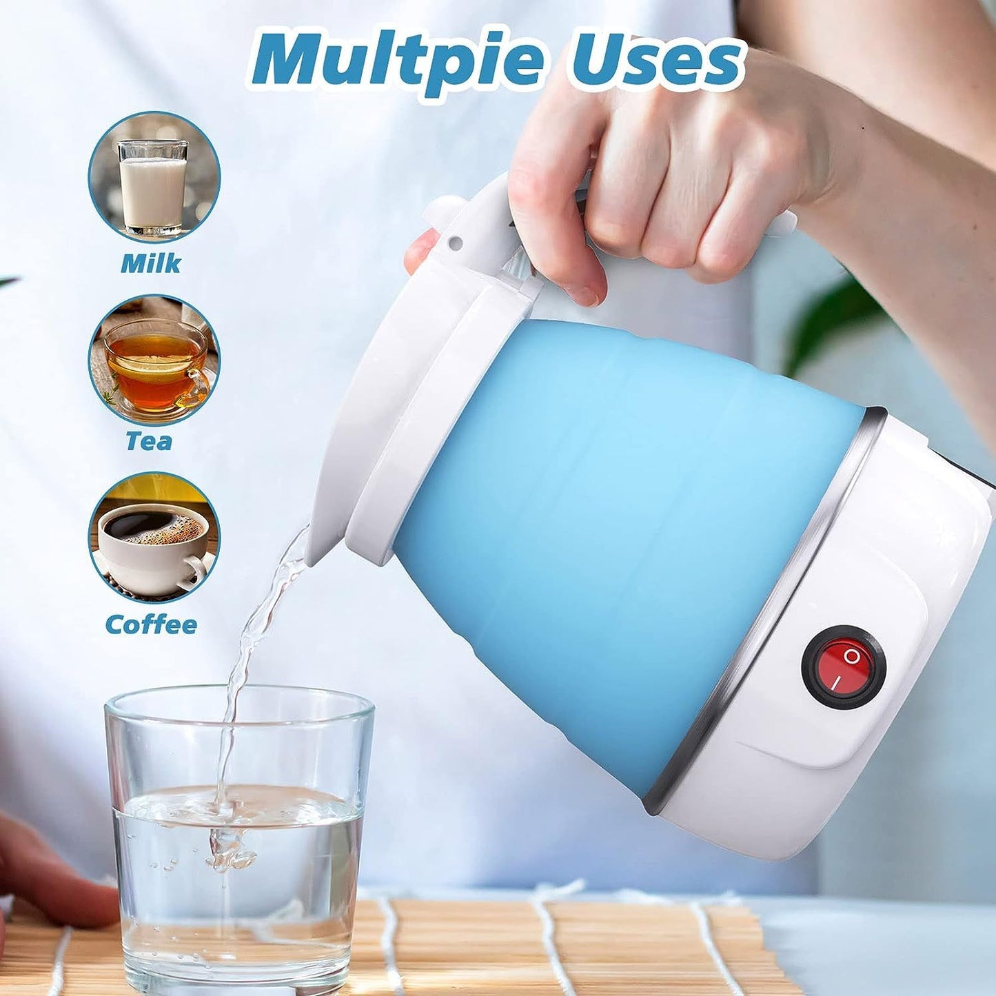 Foldable Electric Kettle – Compact & Portable Travel Kettle for Tea, Coffee & More