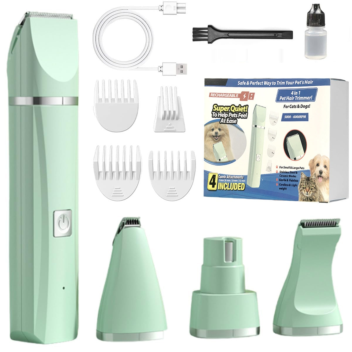 4-IN-1 Cordless Pet Clippers