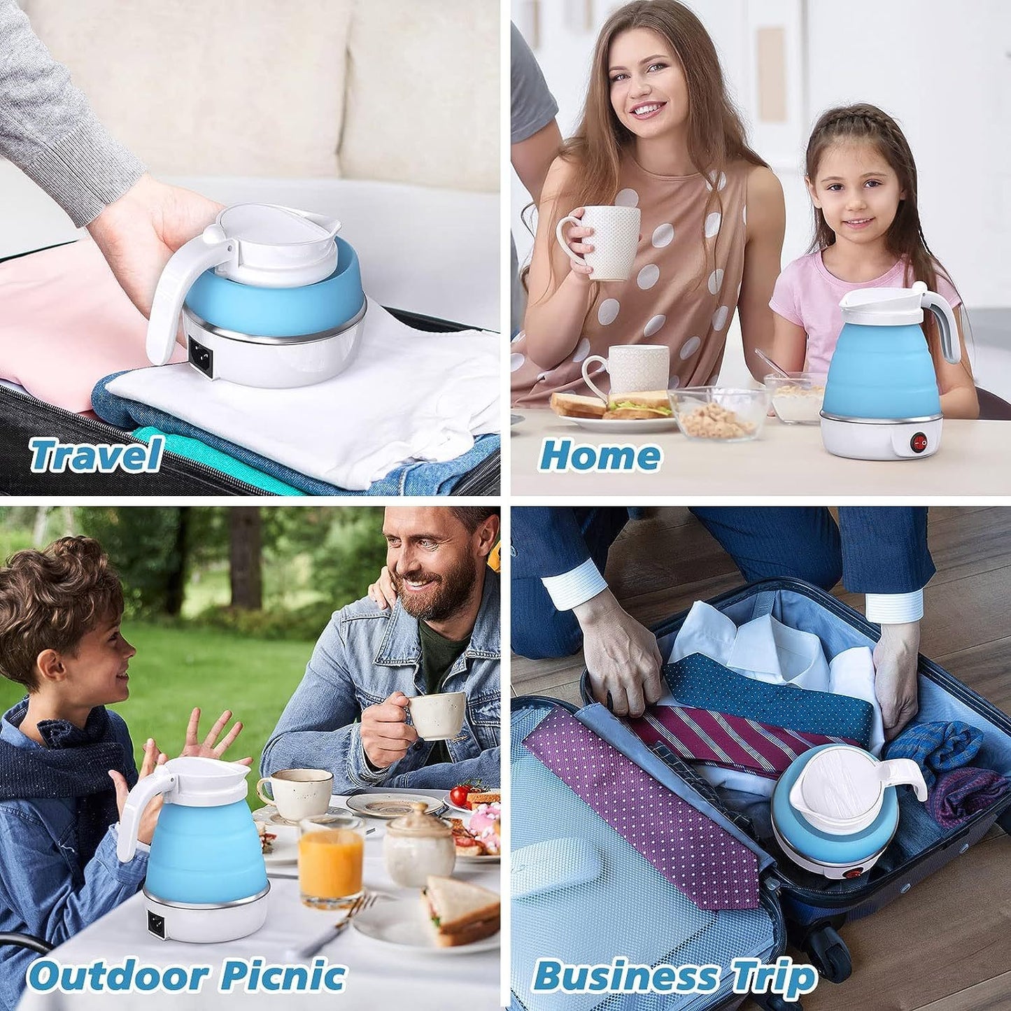 Foldable Electric Kettle – Compact & Portable Travel Kettle for Tea, Coffee & More