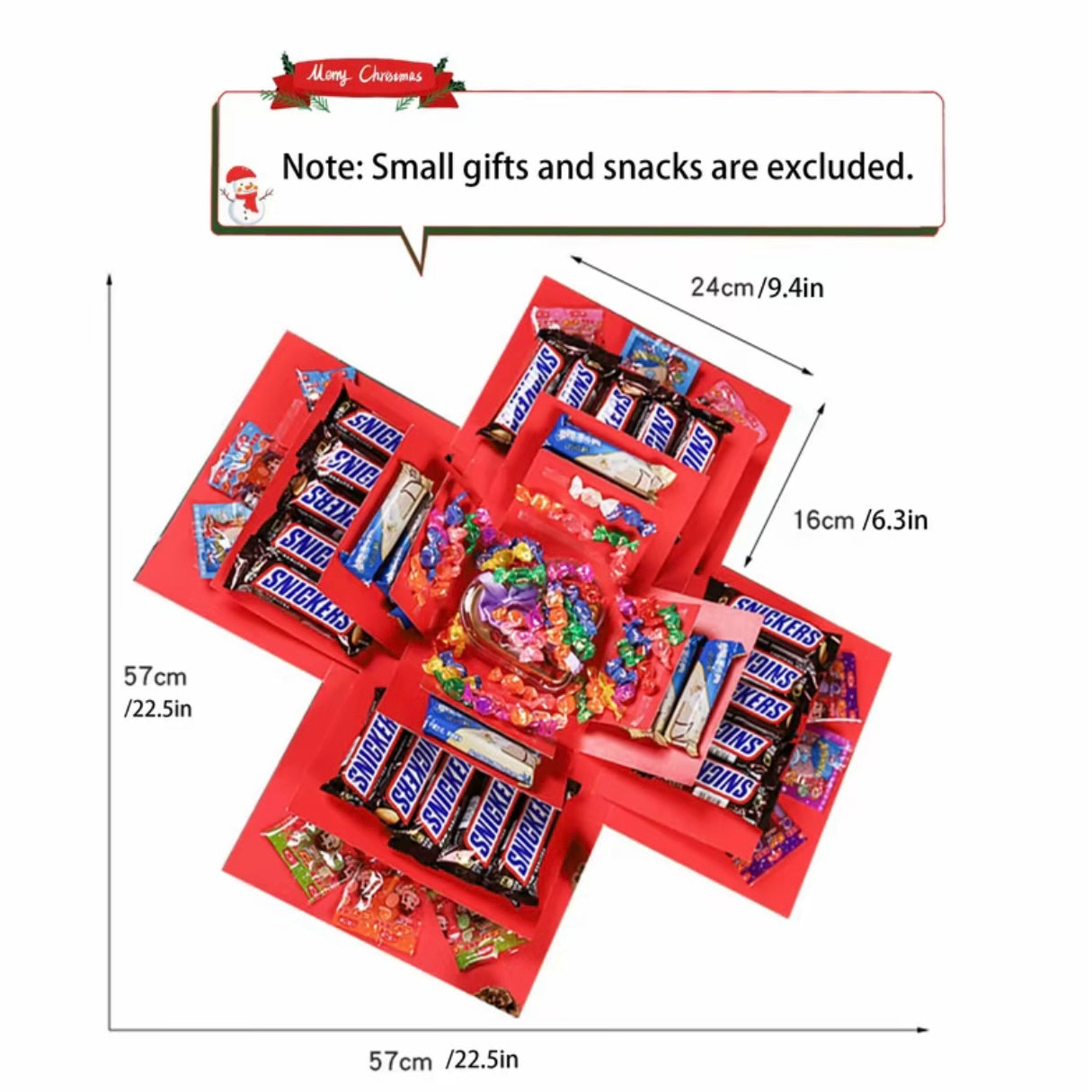 5-Story Surprise Explosion Gift Box with Ribbon, Multi-Pocket Snack & Candy Storage, Perfect for Birthdays, Festivals, Holidays