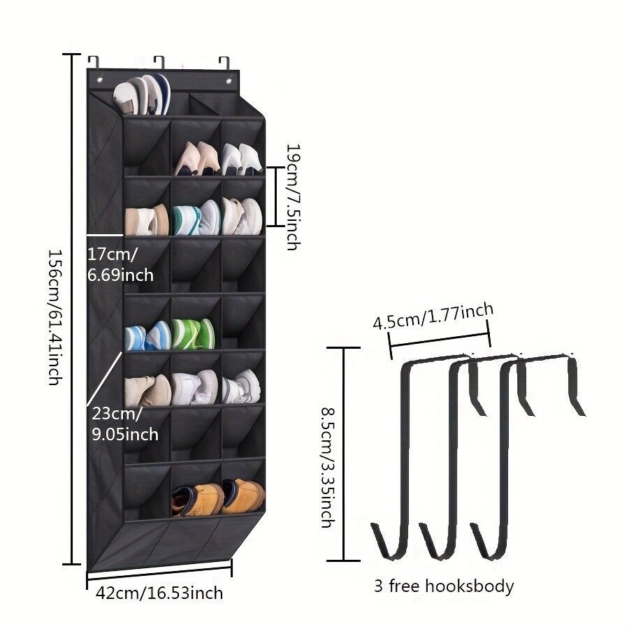 24-Pocket Hanging Shoe Organizer