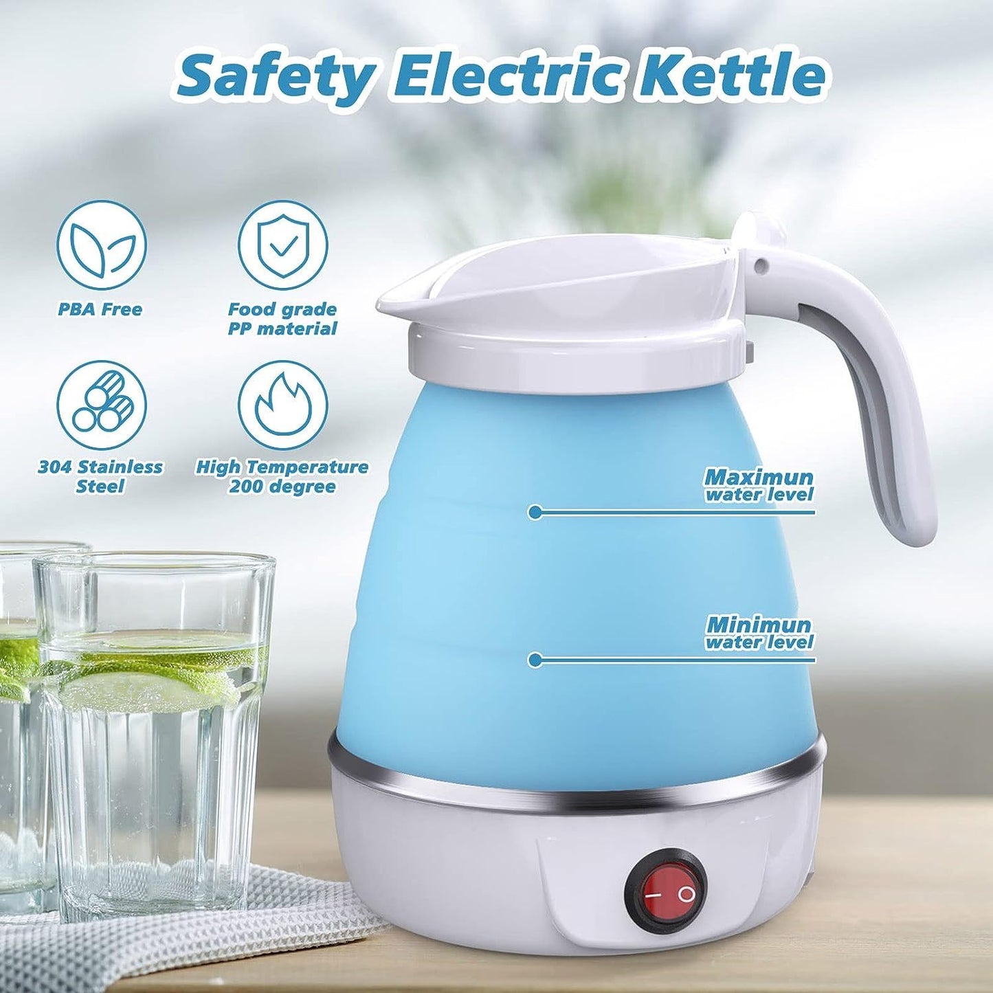 Foldable Electric Kettle – Compact & Portable Travel Kettle for Tea, Coffee & More