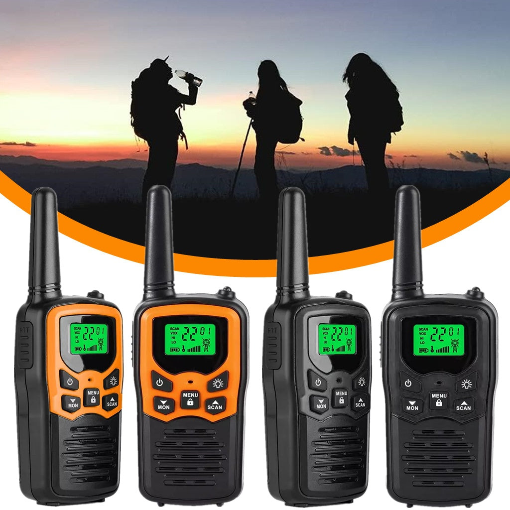 2Pcs Walkie Talkies – Long Range 8km UHF Walky Talky with LCD, LED Flashlight & VOX Hands-Free
