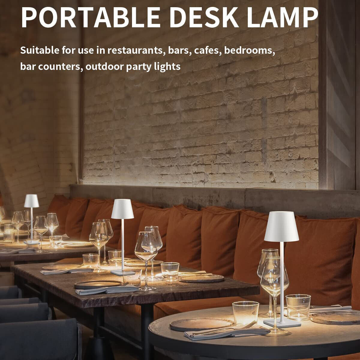 Rechargeable Cordless Metal Table Desk Lamp