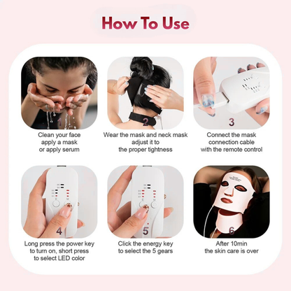 Face and Neck Red Light Therapy Mask
