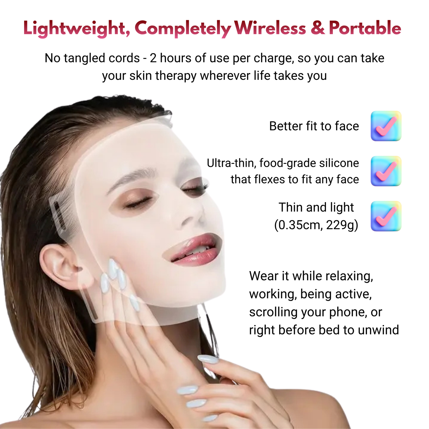 Face and Neck Red Light Therapy Mask