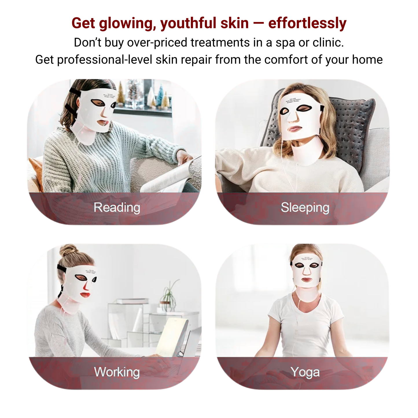 Face and Neck Red Light Therapy Mask