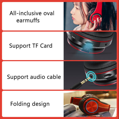 Wireless Bluetooth Headphones – Over-Ear Noise Cancelling Headset with LED Lights