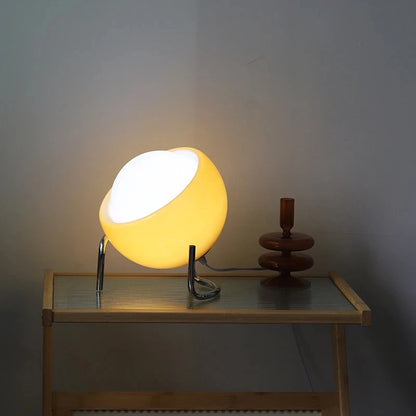 Glass Table Lamp with Dimmer | Vintage Modern Bedside Light | Medieval Bauhaus Indoor Lamp