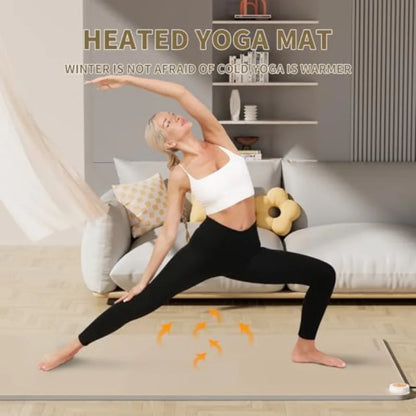 Heated Floor Mat for Exercise | Extra Large Yoga Mat with Temperature Control