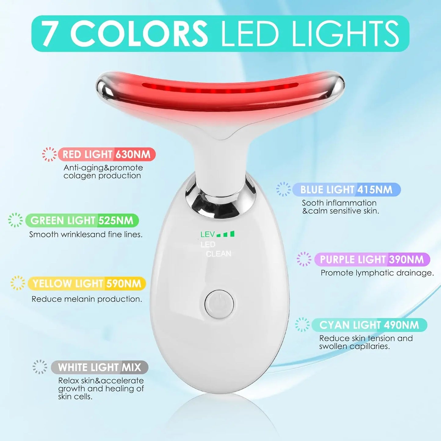 LED Facial Massager | 7-Color Light Therapy Skin Care Tool
