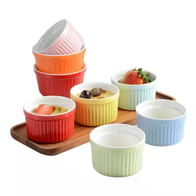 Ceramic Ramekins | Individual Baking Bowls for Soufflé & Desserts
