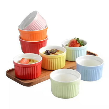 Ceramic Ramekins | Individual Baking Bowls for Soufflé & Desserts
