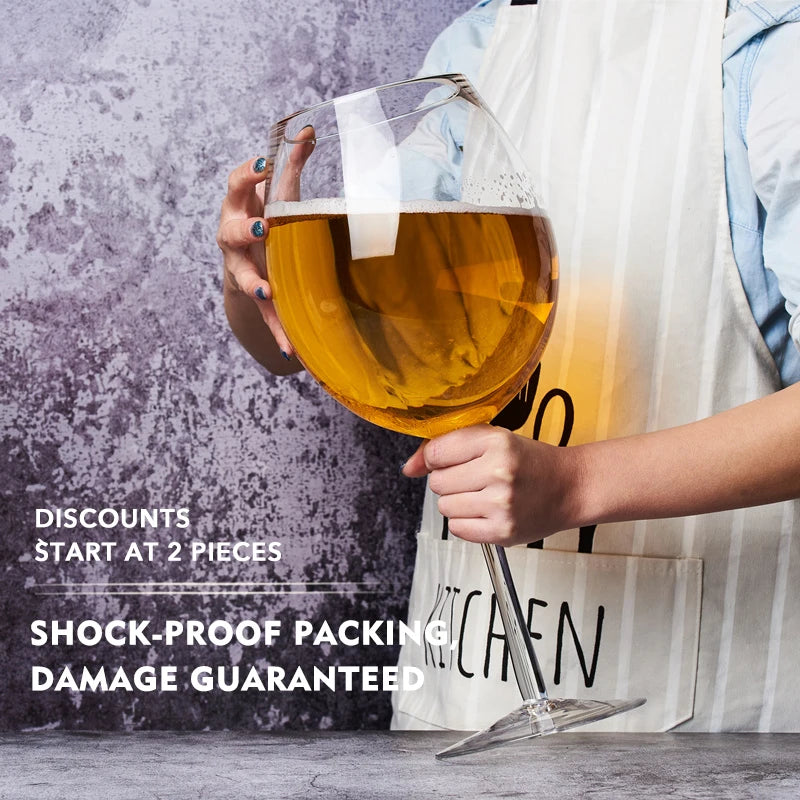 Extra Large Beer Glass Goblet | 108 oz Crystal Wine & Whiskey Glass