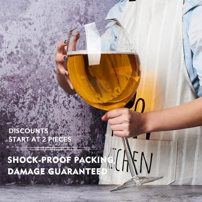 Extra Large Beer Glass Goblet | 108 oz Crystal Wine & Whiskey Glass