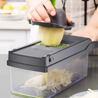 Vegetable Chopper & Mandoline Slicer | 6-in-1 Dicer with Container