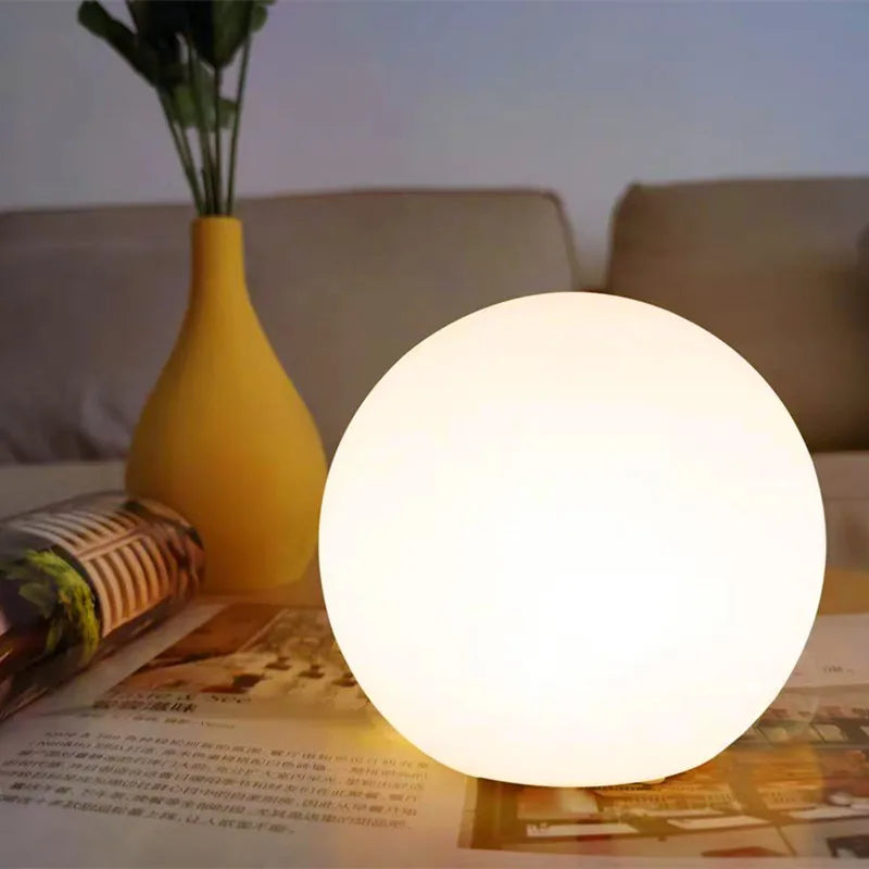 Dimmable Ball Table Lamp | 3-Color Bedside Light for Bedroom