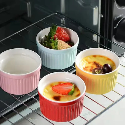 Ceramic Ramekins | Individual Baking Bowls for Soufflé & Desserts