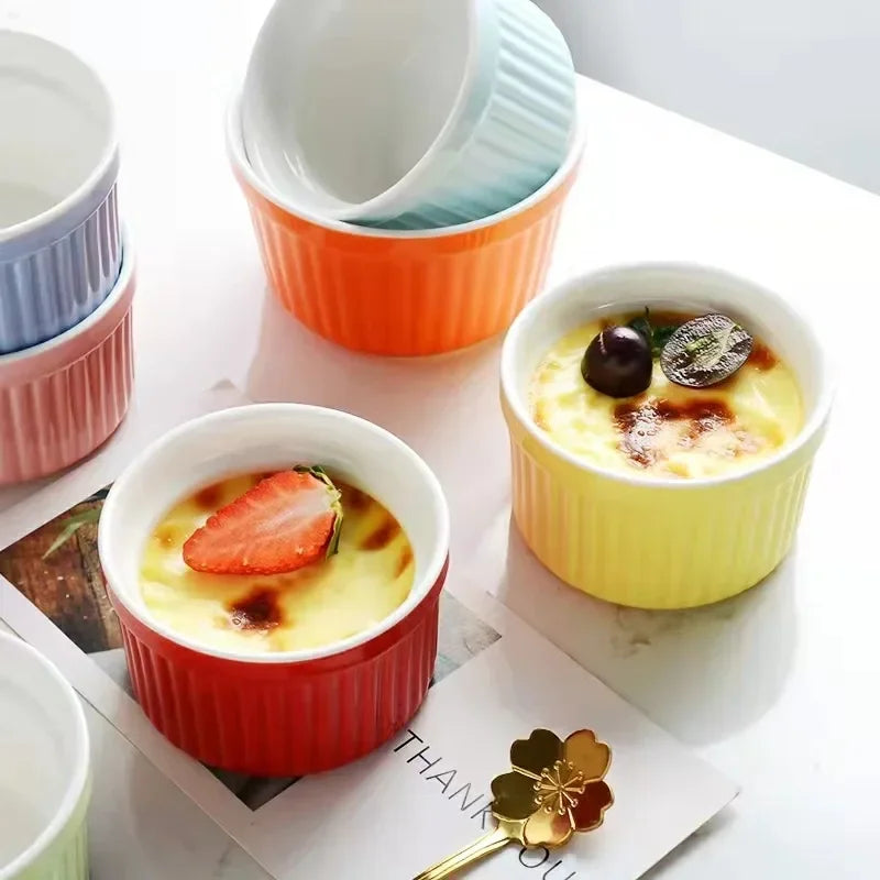 Ceramic Ramekins | Individual Baking Bowls for Soufflé & Desserts
