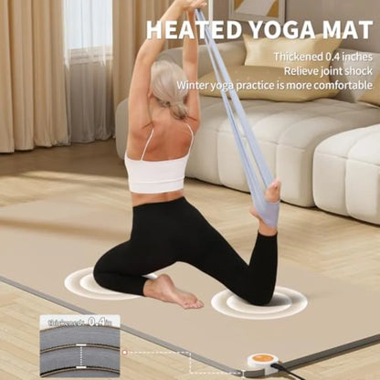 Heated Floor Mat for Exercise | Extra Large Yoga Mat with Temperature Control