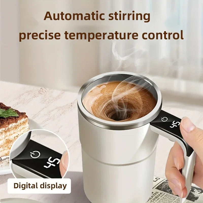 Self-Stirring Coffee Mug with LED Display | USB Rechargeable Smart Cup