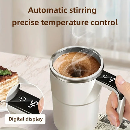 Self-Stirring Coffee Mug with LED Display | USB Rechargeable Smart Cup