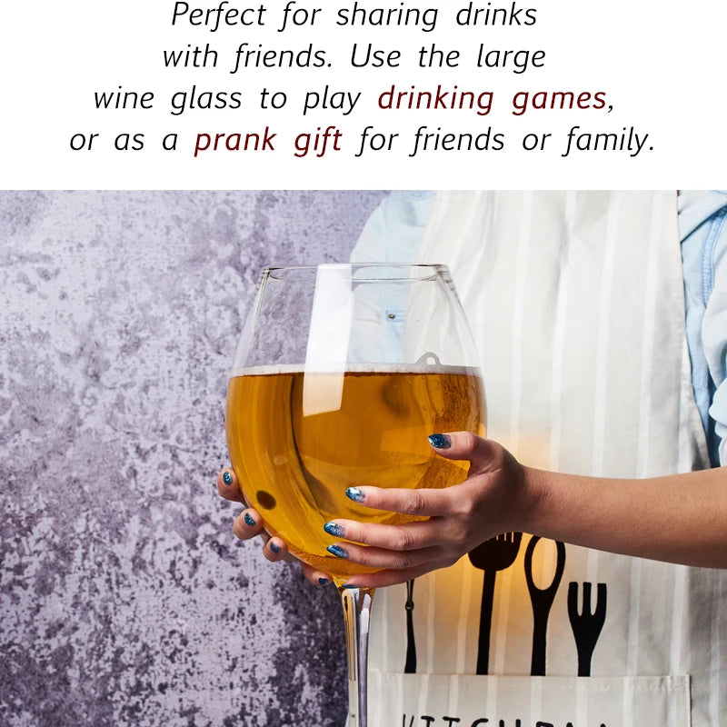 Extra Large Beer Glass Goblet | 108 oz Crystal Wine & Whiskey Glass