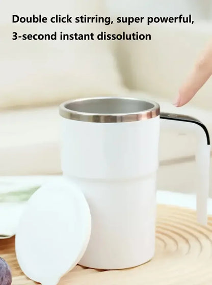 Self-Stirring Coffee Mug with LED Display | USB Rechargeable Smart Cup