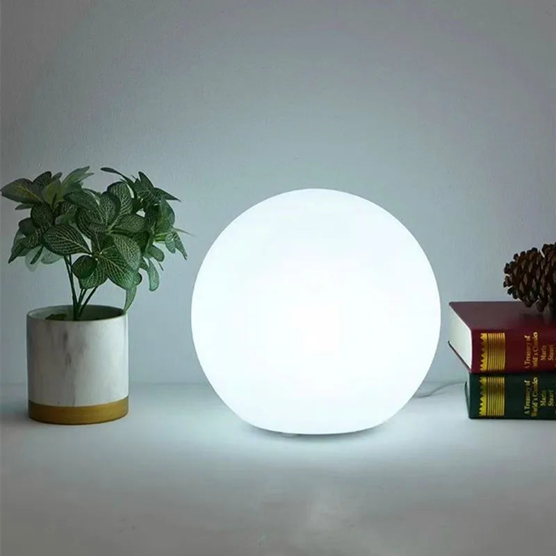 Dimmable Ball Table Lamp | 3-Color Bedside Light for Bedroom