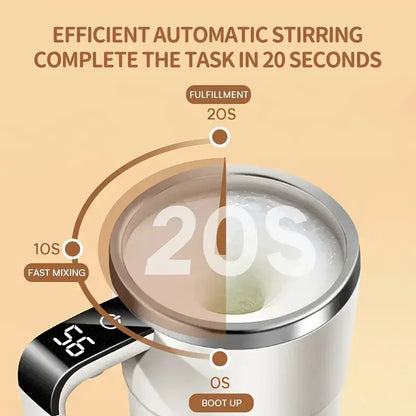 Self-Stirring Coffee Mug with LED Display | USB Rechargeable Smart Cup