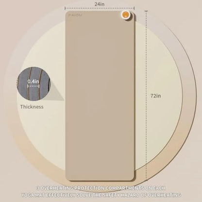 Heated Floor Mat for Exercise | Extra Large Yoga Mat with Temperature Control