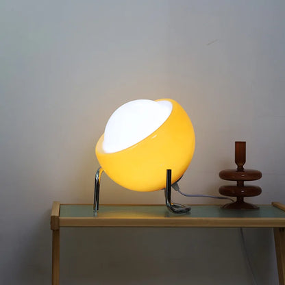 Glass Table Lamp with Dimmer | Vintage Modern Bedside Light | Medieval Bauhaus Indoor Lamp