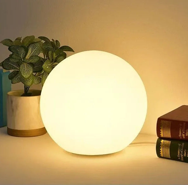 Dimmable Ball Table Lamp | 3-Color Bedside Light for Bedroom