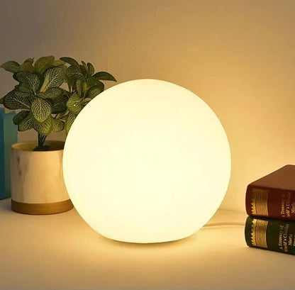 Dimmable Ball Table Lamp | 3-Color Bedside Light for Bedroom