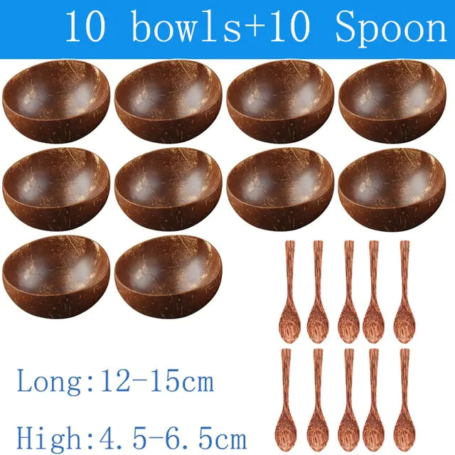 Natural Coconut Bowl Tableware Set