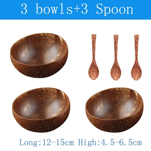 Natural Coconut Bowl Tableware Set